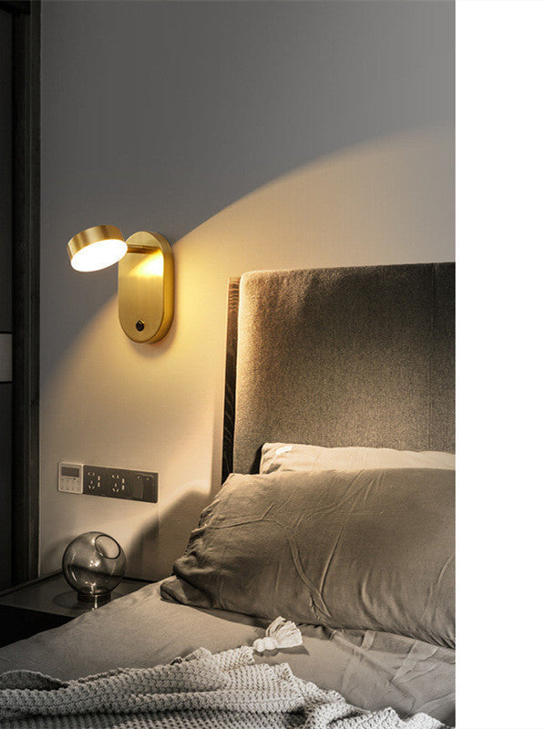 Full Copper Bedroom Bedside Wall Lamp Nordic