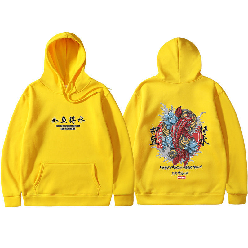 Mens Hip Hop Hoodie Ukiyoe Streetwear