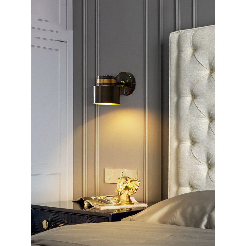 Full Copper Bedroom Bedside Wall Lamp Nordic