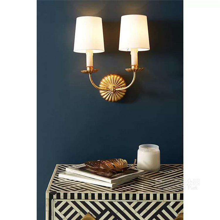 American Retro Wall Lamp Gold Foil Distressed